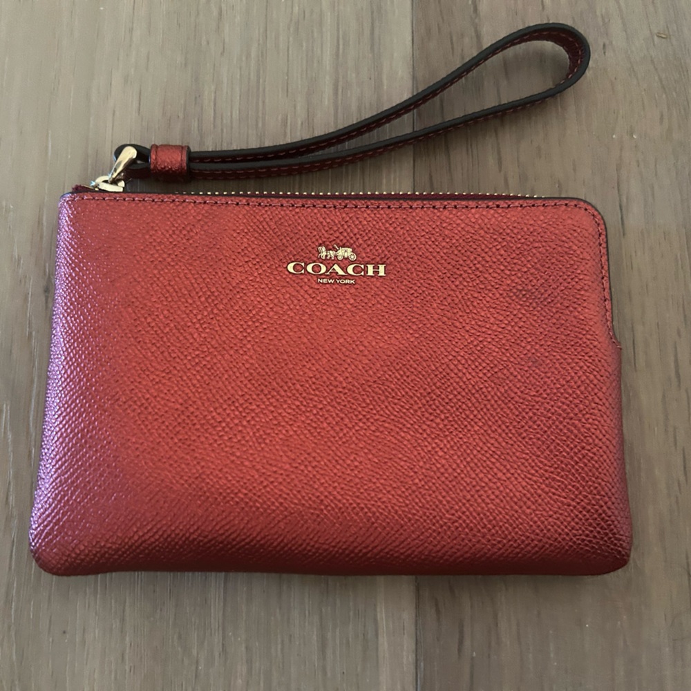 Coach Red Zip-Around Wallet